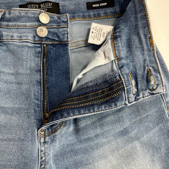 Judy Blue Wide Leg Crop Jeans Sz 5/27 Light Wash Blue Cooling Denim JB88616 High - Picture 6 of 15